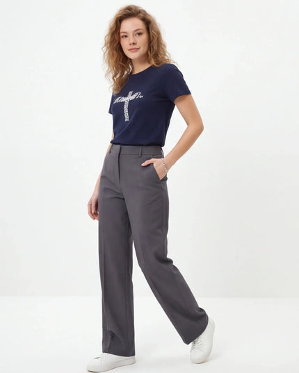 Minimalist Tee - Basalt Volume — second colourway lifestyle image showing natural wear and movement