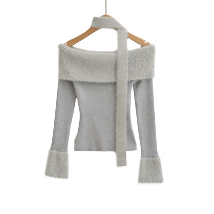 One Shoulder Long Sleeve Office Casual Top featuring chic design with soft fabric and elegant style.