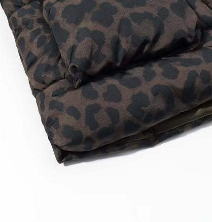 Hooded Zipper Cotton Jacket in stylish leopard print design, showcasing soft fabric and premium craftsmanship.
