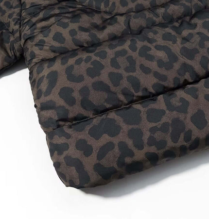 Hooded Zipper Cotton Jacket showcasing classic leopard print hand-sewn craftsmanship and modern comfort.