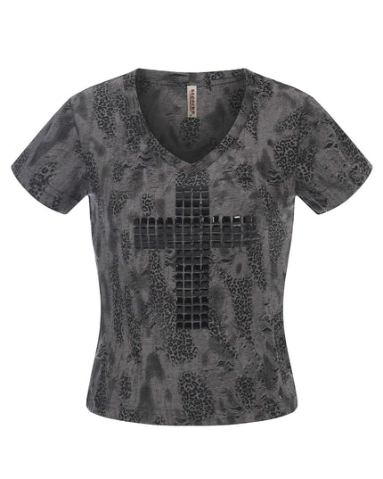 Maison Grozavu Seamless Quartz Tee — side profile view showing the shoulder drop and sleeve length