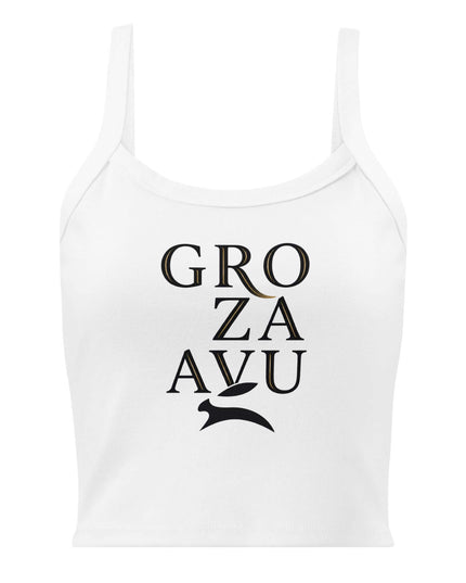 Maison Grozavu Eclipse Tank Standard in White — front view of the White colourway showing clean micro-rib surface