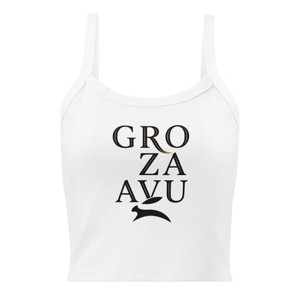 Maison Grozavu Eclipse Tank Standard in White — front view of the White colourway showing clean micro-rib surface