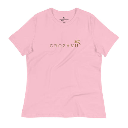 Black relaxed t-shirt with Grozavu logo