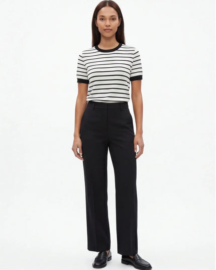 Maison Grozavu Ivory Tee Weave in signature tone — front view showing the subtle drape of the fabric