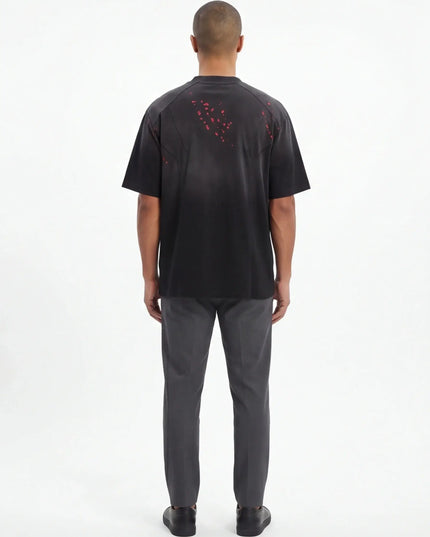 Maison Grozavu Quiet Quartz Tee in signature tone — front view showing the premium woven texture