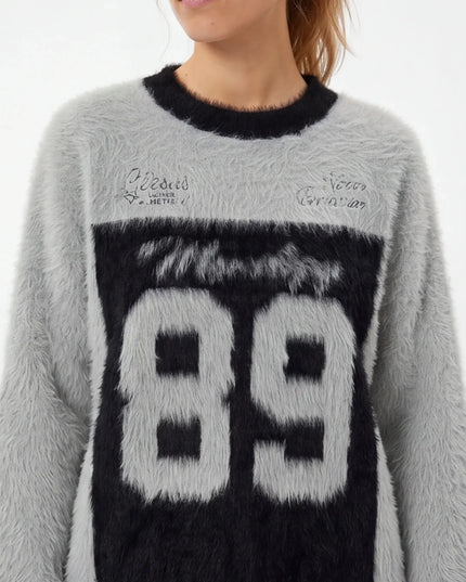 Maison Grozavu Slate Crewneck Edition in signature tone — front view showing the structured collar construction