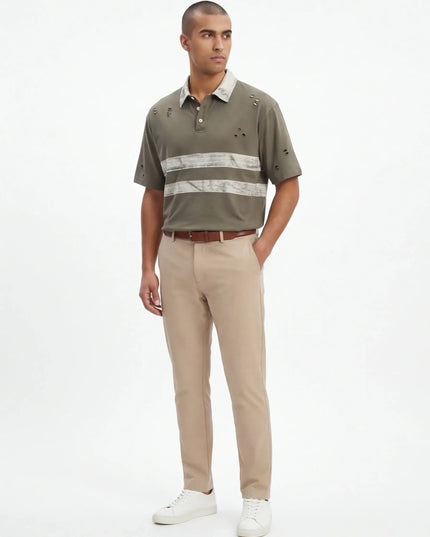 Front view of the Maison Grozavu Slate Tee Edition in shirt — showing the sleek silhouette.