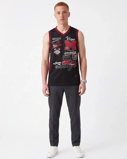 Eclipse Tank Cut lifestyle image — worn in movement showing the unisex relaxed drape and mesh breathability