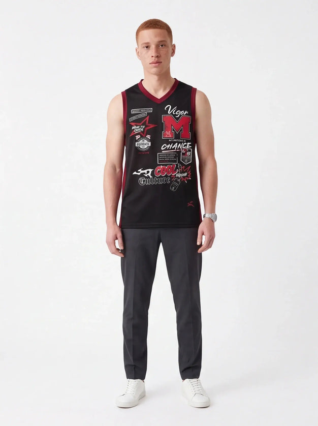 Eclipse Tank Cut lifestyle image — worn in movement showing the unisex relaxed drape and mesh breathability