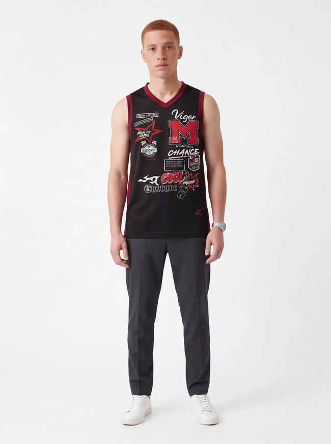 Eclipse Tank Cut lifestyle image — worn in movement showing the unisex relaxed drape and mesh breathability