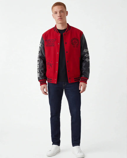 Front view of the Maison Grozavu Structured Clay Jacket in jacket — showing the sophisticated hardware.