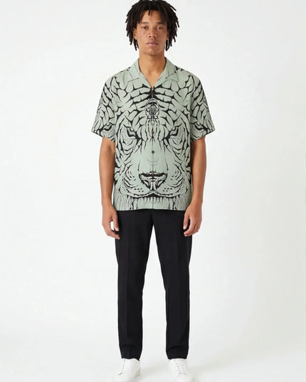 Maison Grozavu Concrete Shirt Structure in signature tone — front view showing the subtle drape of the fabric