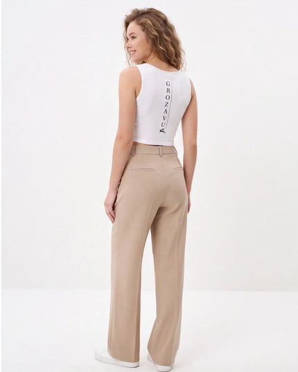 Iron Crop Top Fit — overhead flat lay showing the clean silhouette and proportions of the crop